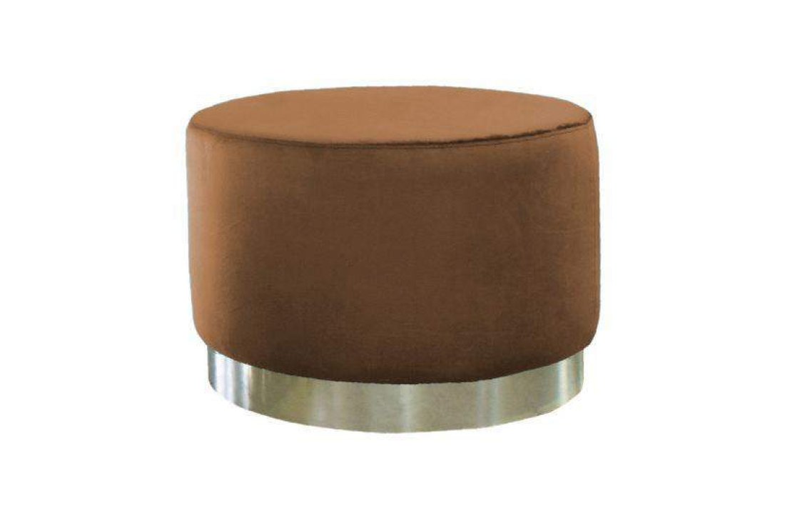Poef Lexmond 45x51cm met spiegelrand Cognac – A-meubel