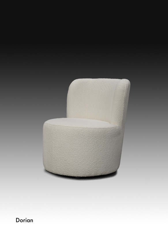 Draaifauteuil Dorian – wit eetkamerstoel – A-meubel