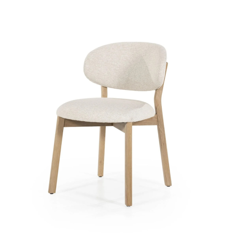 Eetkamerstoel Mikky Naturel hout - Beige Moon - 96174 – beige eetkamerstoel – A-meubel