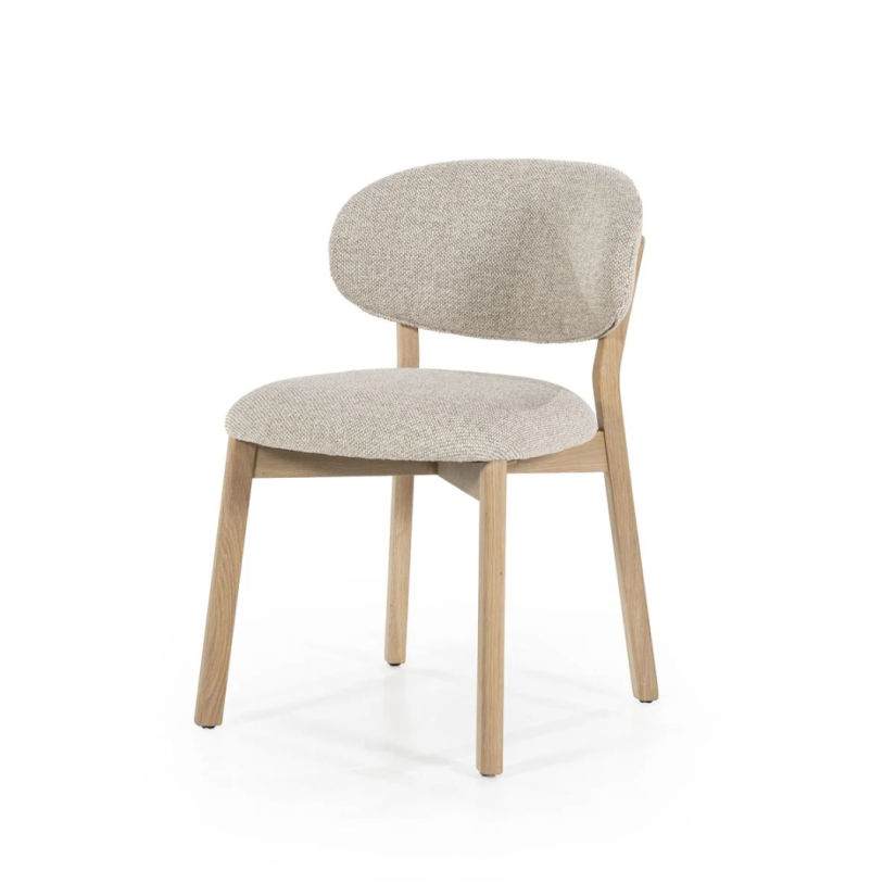 Eetkamerstoel Mikky Naturel hout - Taupe Moon - 96175 – taupe eetkamerstoel – A-meubel