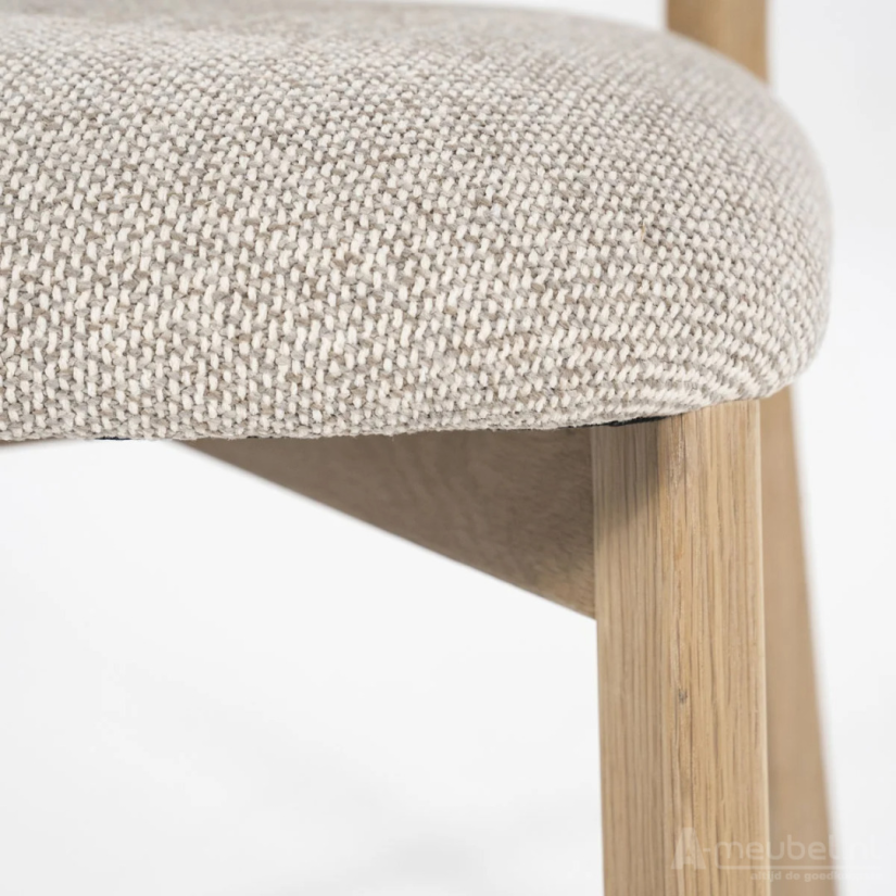 Eetkamerstoel Mikky Naturel hout - Taupe Moon - 96175 51cm – foto 8 – A-meubel