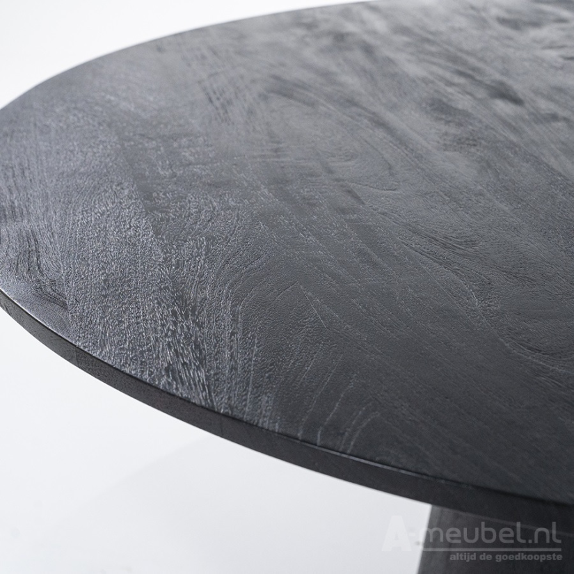 Eettafel Aron Rond - 130cm - Zwart - 95657 – foto 3 – A-meubel