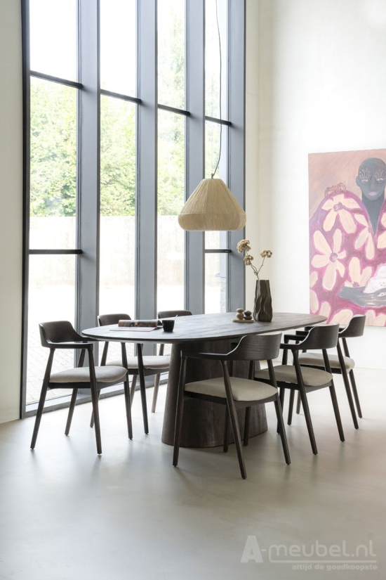 Eettafel Aron ovaal 250x110 - Bruin - 95670 250cm – A-meubel