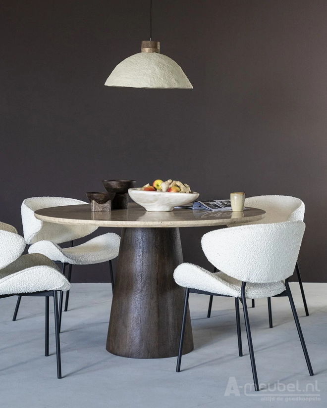 Eettafel Aikin - 130cm - Beige/Bruin - 95811 – foto 8 – A-meubel