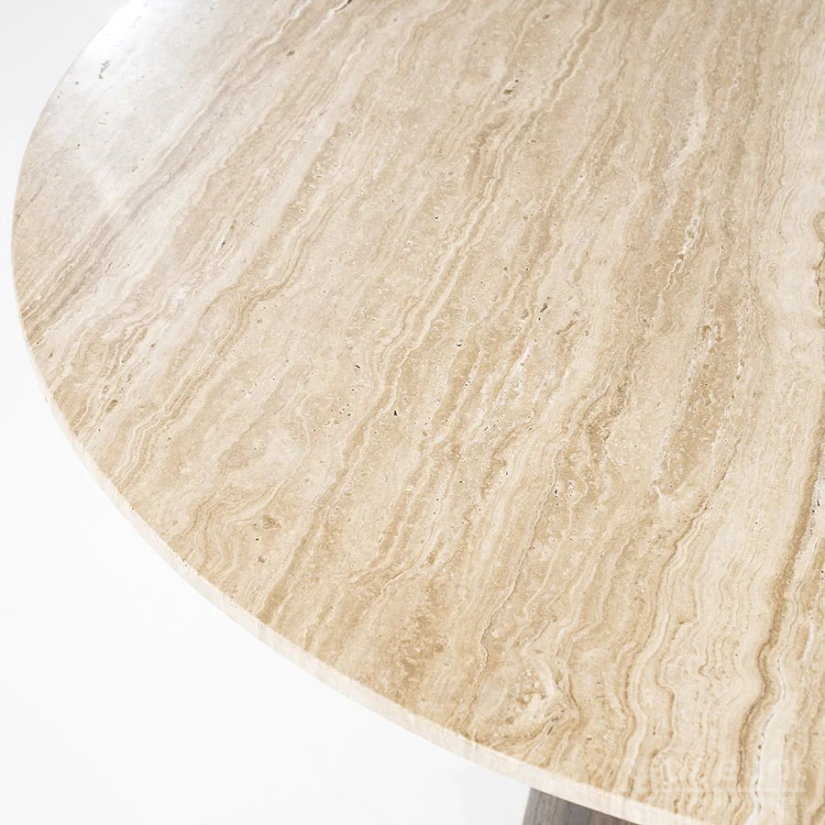 Eettafel Aikin - 130cm - Beige/Bruin - 95811 – A-meubel