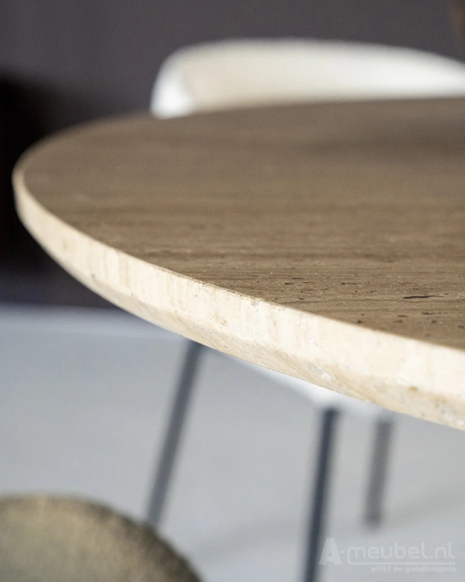 Eettafel Aikin - 130cm - Beige/Bruin - 95811 – foto 7 – A-meubel