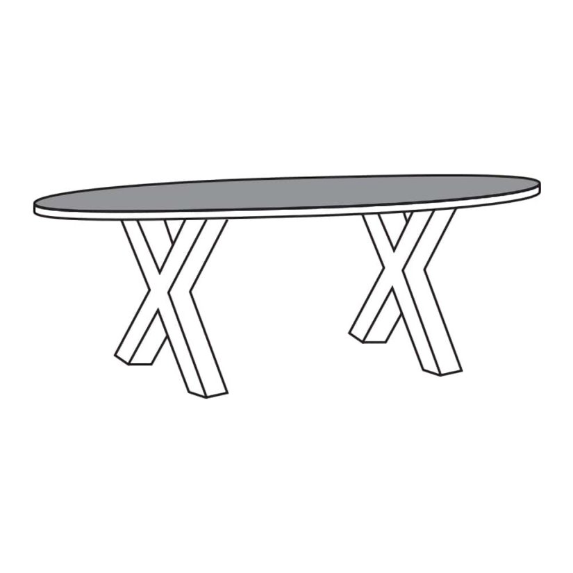 Toornwerd Eettafel TOV-X 163cm – A-meubel