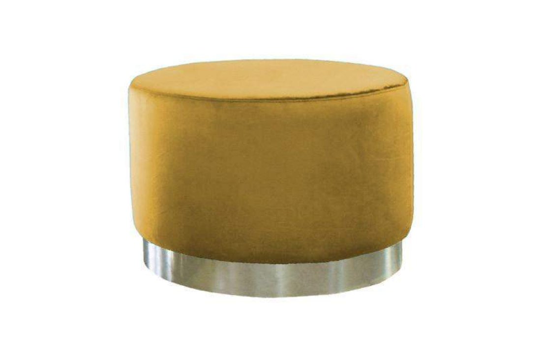 Poef Lexmond 45x51cm met spiegelrand Geel – A-meubel
