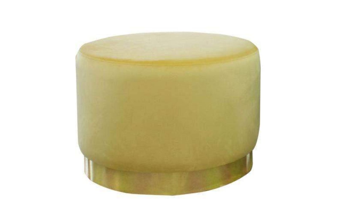 Poef Lexmond 60x45cm met spiegelrand Geel – A-meubel
