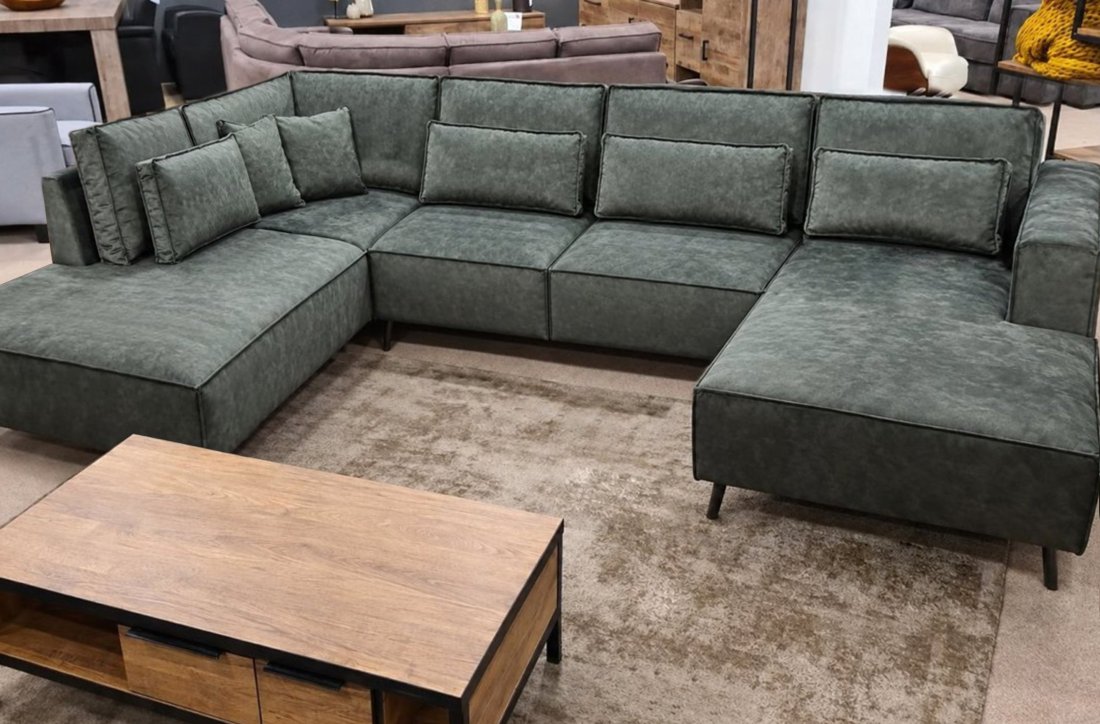 U-bank Groede Ottomaan + 2.5 Zits + Longchair – A-meubel