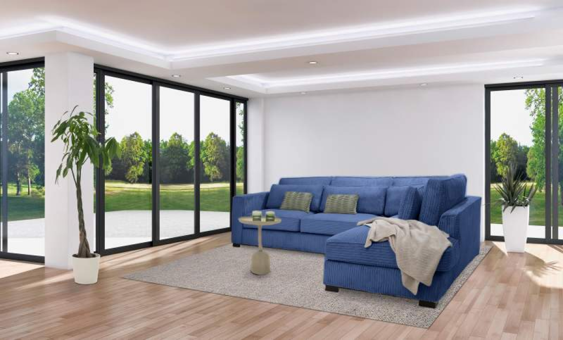 Almere Ottomaan Blauw – A-meubel