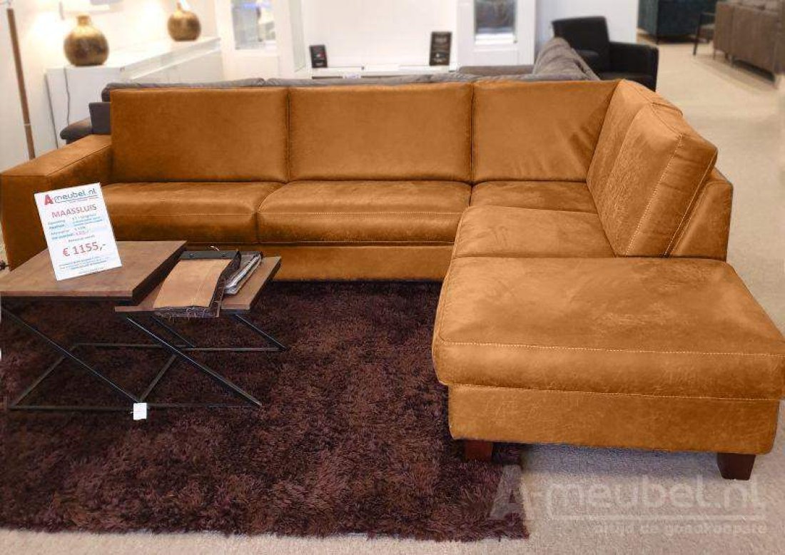 Hoekbank Maassluis Cognac – A-meubel