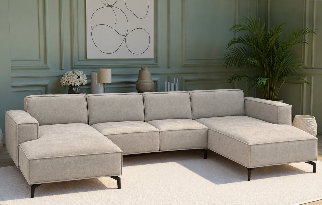 U-bank Huizen Longchair + 2 Zits + Longchair – A-meubel
