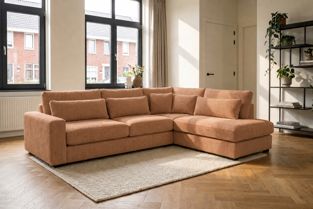 Ijsselstein 2.5 Zits + Ottomaan Klein in cognac – kleurimpressie – A-meubel