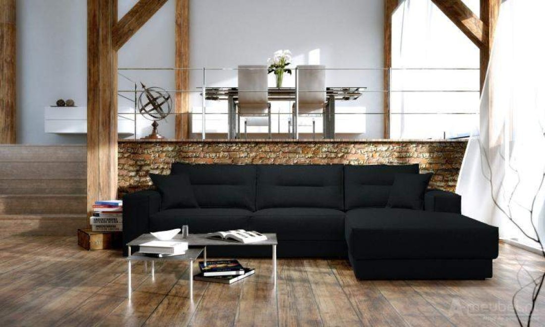 Venray Longchair Zwart – A-meubel