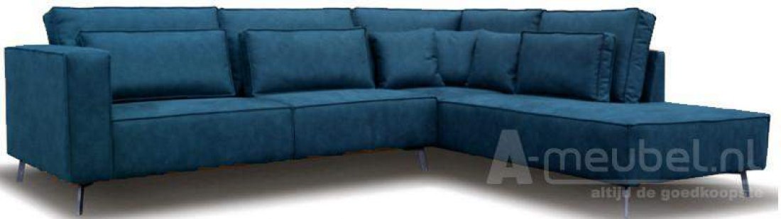 Groede Ottomaan Blauw – A-meubel