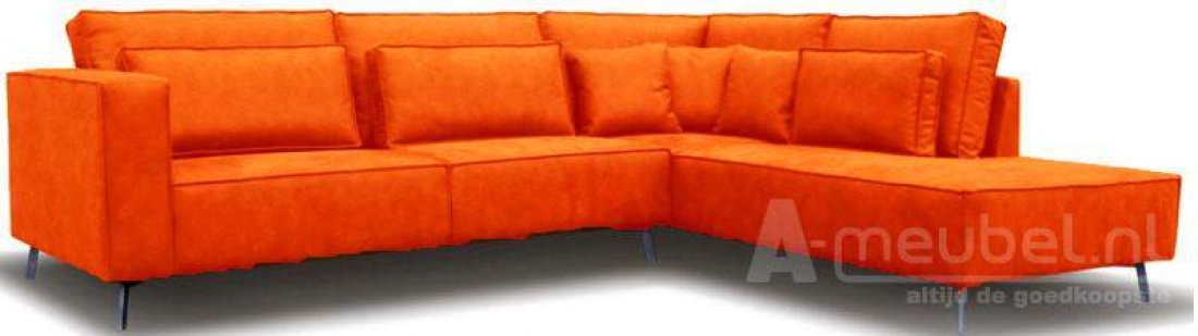 Groede Ottomaan Oranje – A-meubel