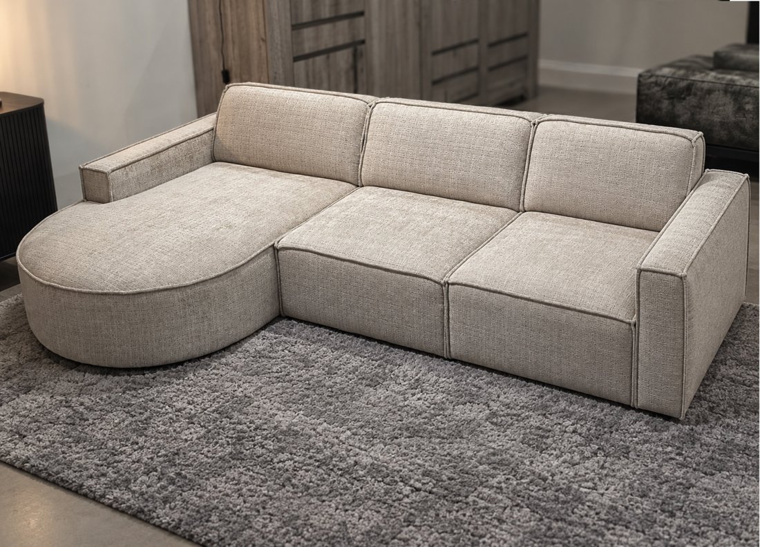 Loungebank Papendrecht 2 Zits + Longchair Rond – A-meubel