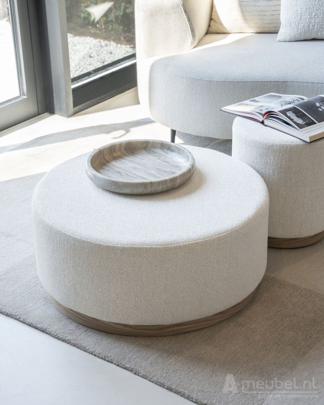 Hocker Poef Avah Large - Beige Mantz - 96301 80cm – foto 3 – A-meubel