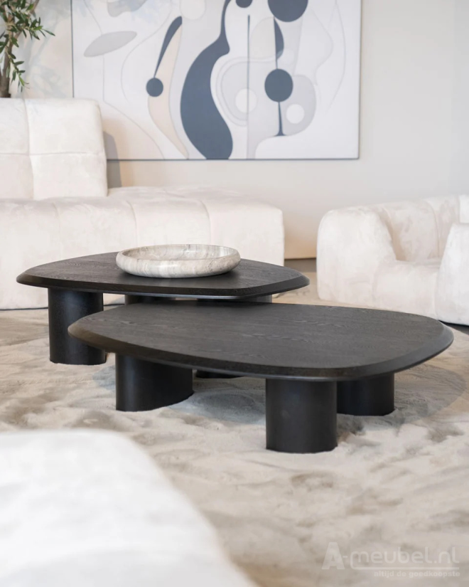 Salontafels Walter - 96x78x32cm - Zwart - 95978 – foto 5 – A-meubel
