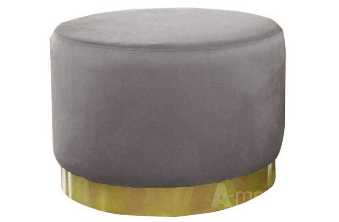 Poef Lexmond 80x47cm met spiegelrand Taupe – A-meubel