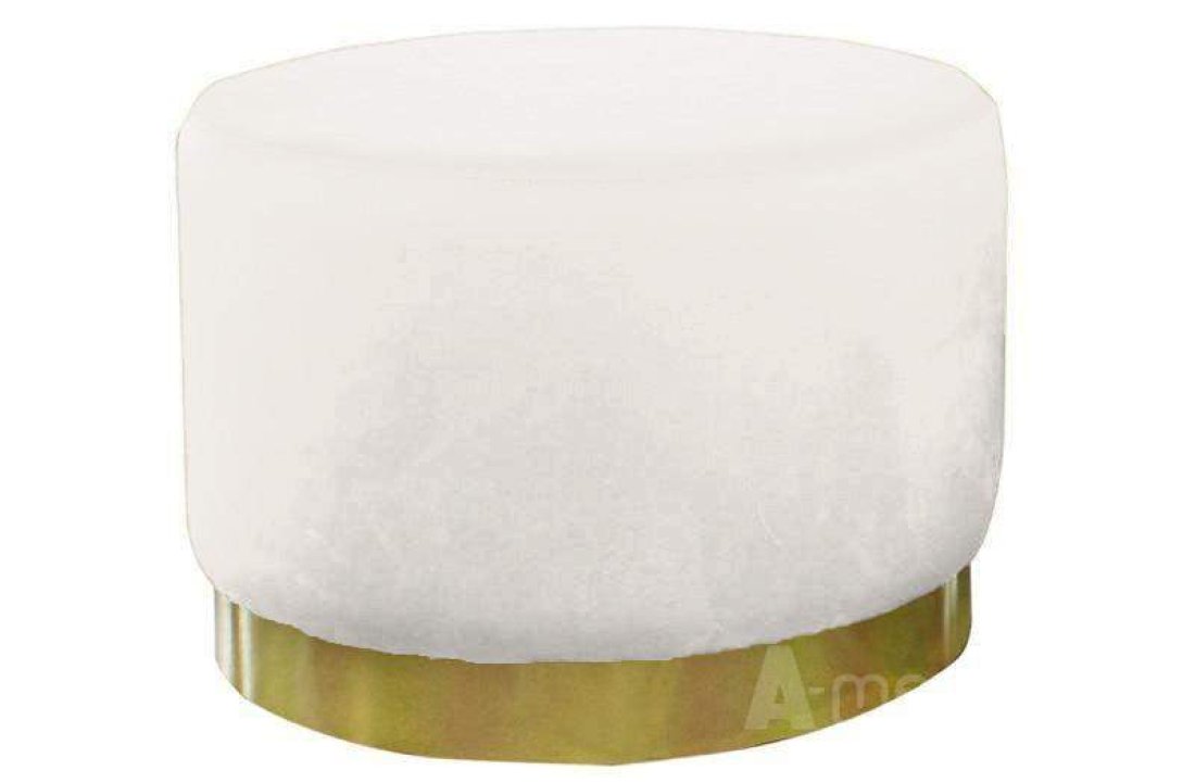 Poef Lexmond 80x47cm met spiegelrand Wit – A-meubel