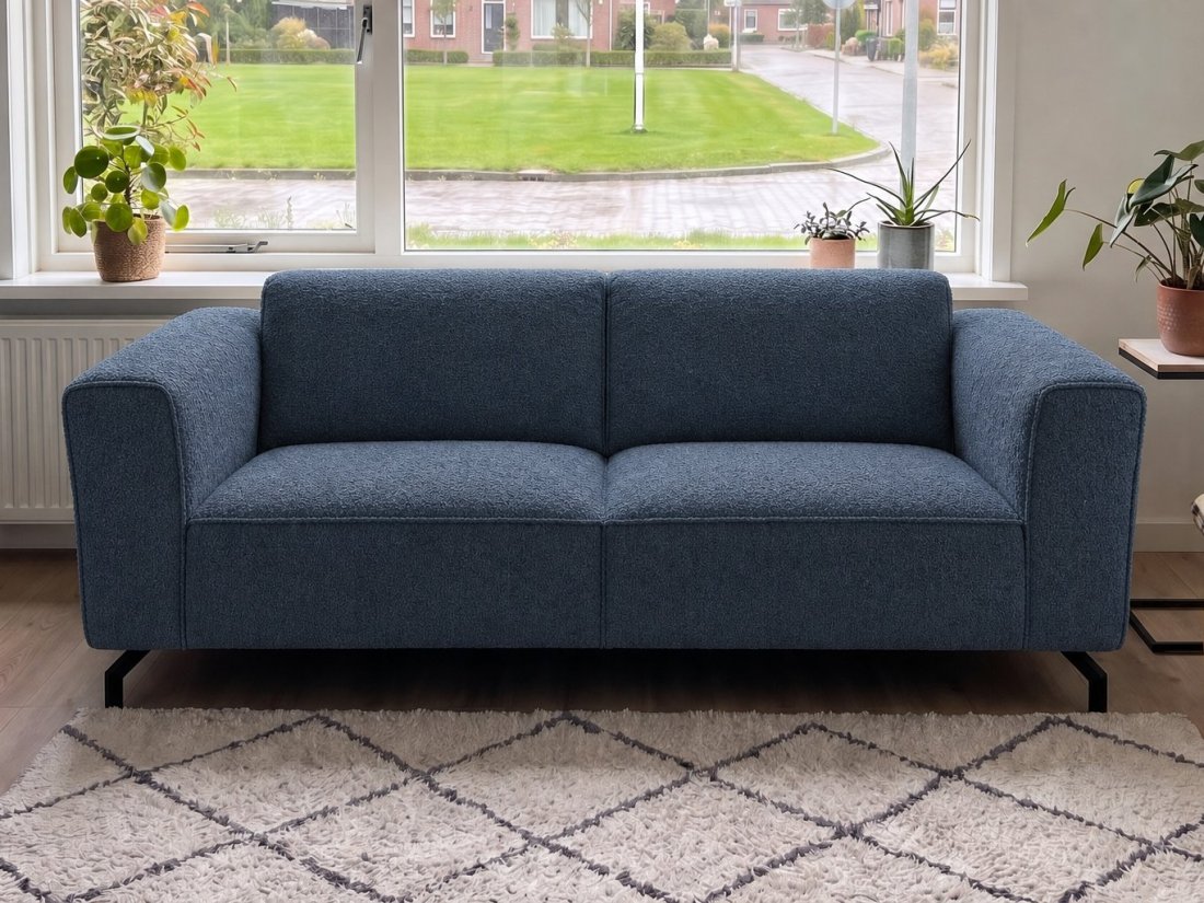 Wolvega 3 Zits Bank in blauw – A-meubel