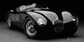 1951 Jaguar C-Type I B&W
