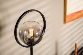 Vloerlamp Globo - MAGAZIJN OPRUIMING - Smoke Glas