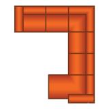 Zwolle 3 Zits + Hoek + 2 Zits + Longchair - MAGAZIJN OPRUIMING - Fusion 3548 Brandy