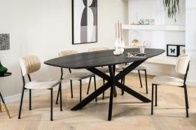 OUTLET TILBURG! - Eettafel Ovaal Leo Zwart OUTLET TILBURG! - Eettafel Ovaal Leo Zwart