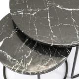 Bijzettafel Romeo Set van 2 45cm/60cm - Zwart - 201580 Bijzettafel Romeo Set van 2 45cm/60cm - Zwart - 201580