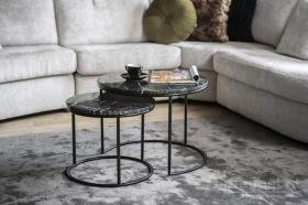Bijzettafel Romeo Set van 2 45cm/60cm - Zwart - 201580 Bijzettafel Romeo Set van 2 45cm/60cm - Zwart - 201580