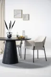 Eettafel Aron Rond - 130cm - Zwart - 95657