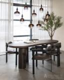 Eettafel Bobbie - 215cm - Zwart/Bruin - 96249