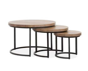 Houten Salontafel Set van 3 - MAGAZIJN OPRUIMING - Noir