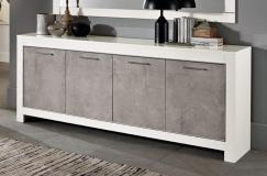 Dressoir Marknesse 4 Deurs Wit/Marmer Dressoir Marknesse 4 Deurs Wit/Marmer
