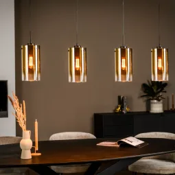 Hanglamp 4 lichts Goud 120cm