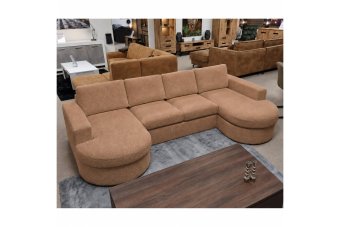 Aalsmeer Longchair Rond + 2 Zits + Longchair Rond in cognac – kleurimpressie