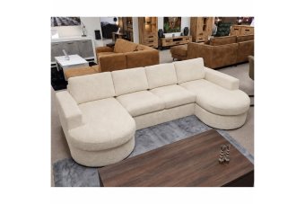 Aalsmeer Longchair Rond + 2 Zits + Longchair Rond in creme – kleurimpressie