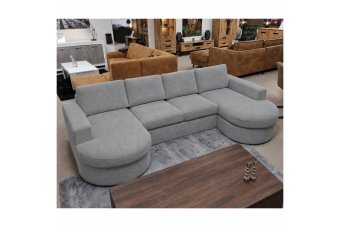 Aalsmeer Longchair Rond + 2 Zits + Longchair Rond in grijs – kleurimpressie