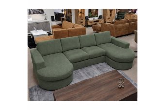 Aalsmeer Longchair Rond + 2 Zits + Longchair Rond in groen – kleurimpressie