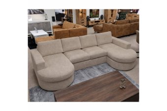 Aalsmeer Longchair Rond + 2 Zits + Longchair Rond in taupe – kleurimpressie