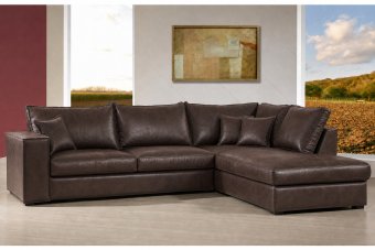 Afferden Longchair in leer – materiaalimpressie
