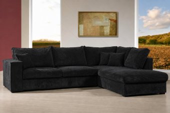 Afferden Longchair in zwart – kleurimpressie