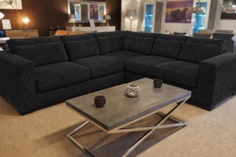 Almere 2 + Hoek + 2 Zits in zwart – kleurimpressie