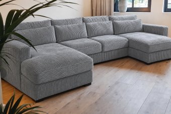 Almere Longchair + 2 zits + Longchair in grijs – kleurimpressie