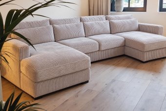 Hoekbank Almere · Longchair + 2 Zits + Longchair 382cm