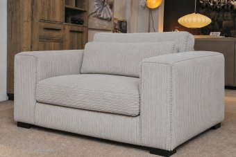 Almere Loveseat in ribstof – materiaalimpressie