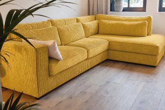 Almere Ottomaan in geel – kleurimpressie